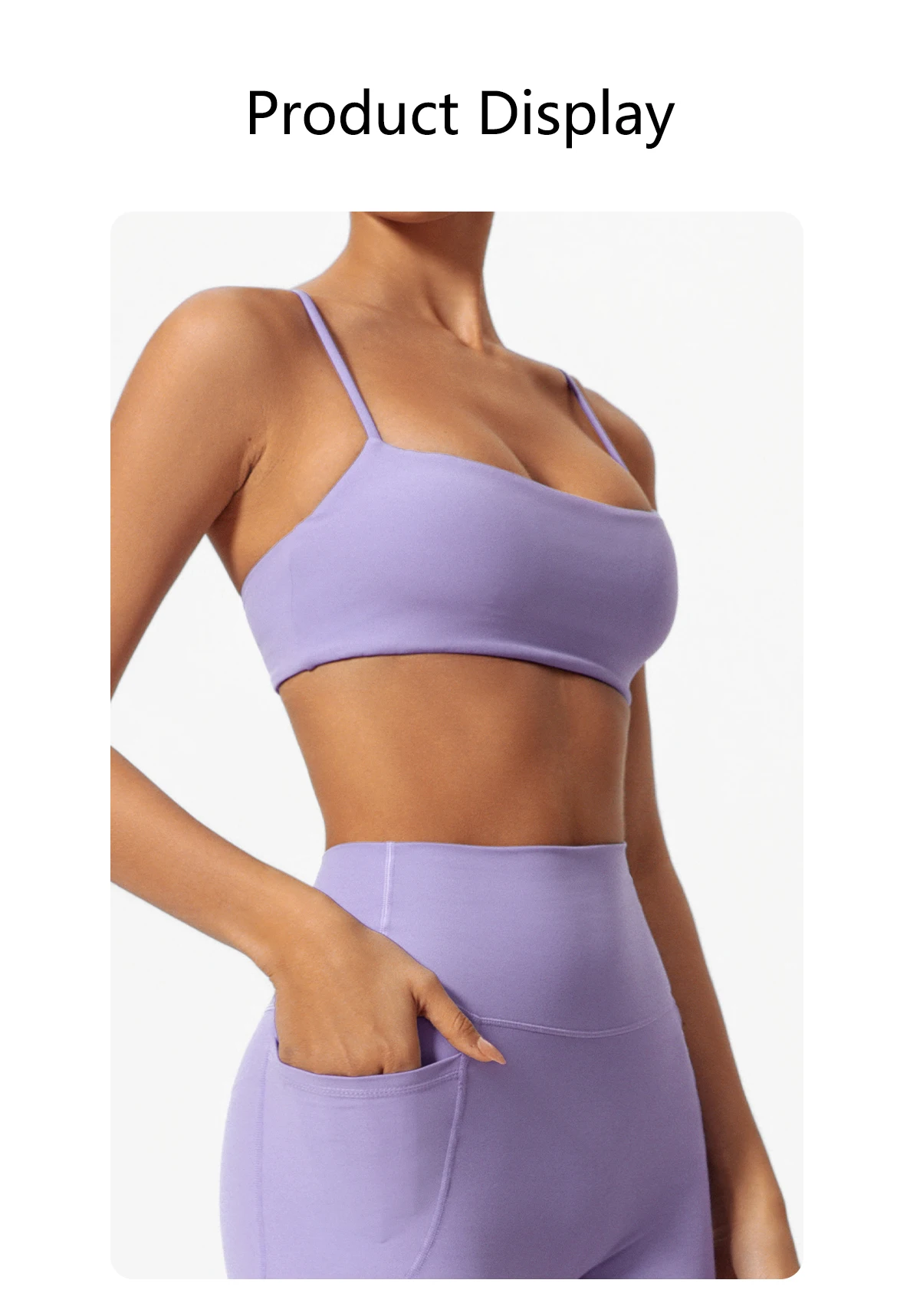 Hearuisavy Sommer Hochelastischer Sport-BH Fitness-Träger-BH Damen Atmungsaktive Yoga-Kleidung Schnelltrocknendes Gym-Top – Detail 1