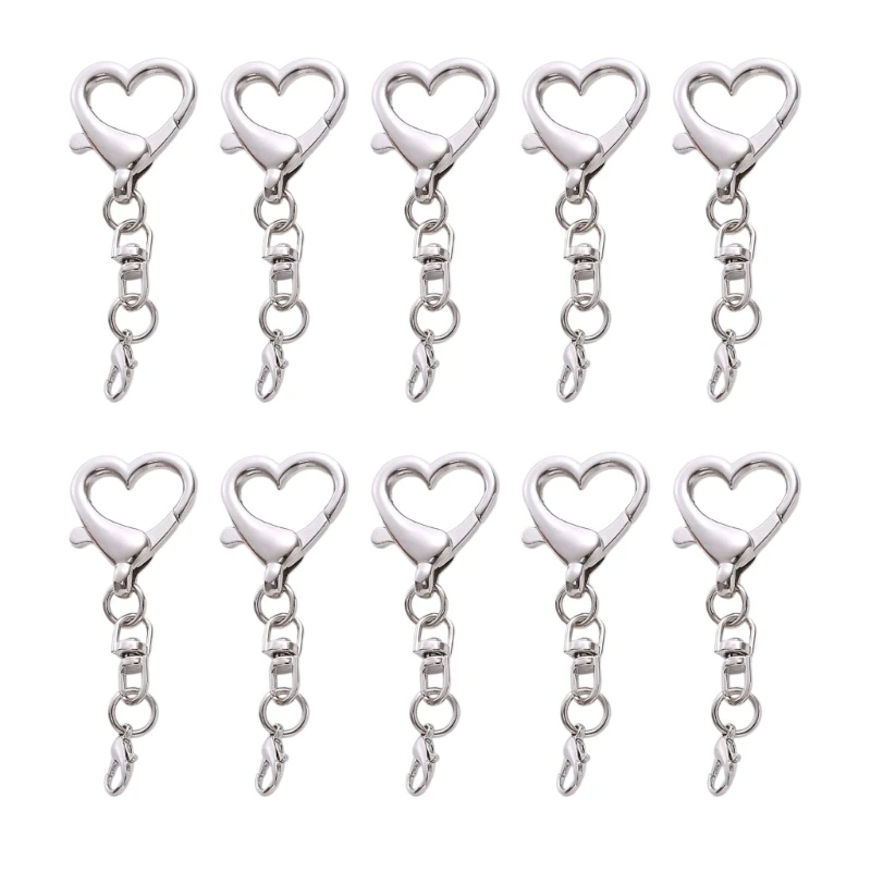 Portable Heart shaped Keychain Pendant DIY Bag Toy Pendant Connecting Charm for Keychains Ornaments and Decorations