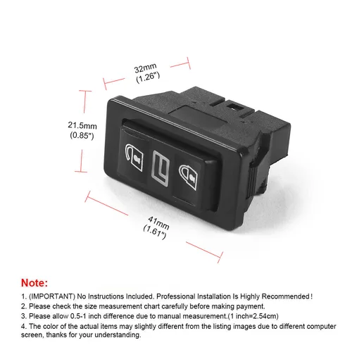 3 en 1 12V 20A Universal coche 5 pines DPDT puerta eléctrica interruptor de vidrio Control de cerradura de puerta interruptores negros de plástico reemplazo eléctrico