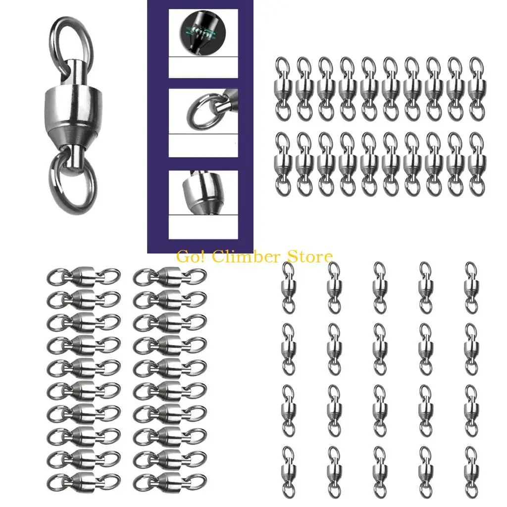 

Q84C 20 шт. подшипниковые вертлюжки для рыболовных снастей, соединитель лески, вращающиеся вертлюжки