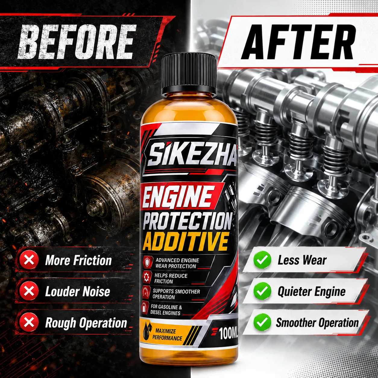 Engine Care Additive 100ml Wear Protection Friction Reducer for Diesel Vehicles Smooth Operation Maintenance image 2