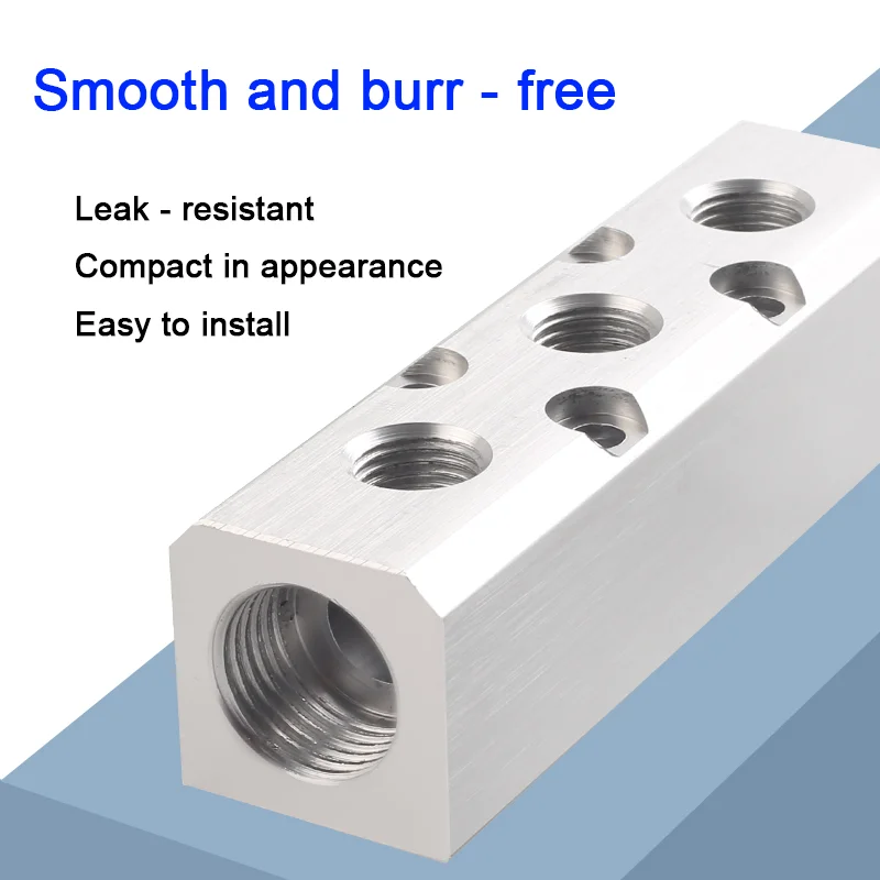 Manifold AL/SY-02/04/-2F Versatile Pneumatic Manifold Splitter with Quick Connectors 1/8 1/4 3/8 1/2 Gas Source Branch Aluminum