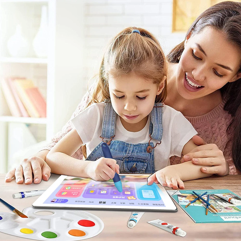 Lápiz óptico de silicona con punta de goma duradera para niños, lápiz capacitivo para dibujo y escritura para pantalla táctil, lápiz para tableta