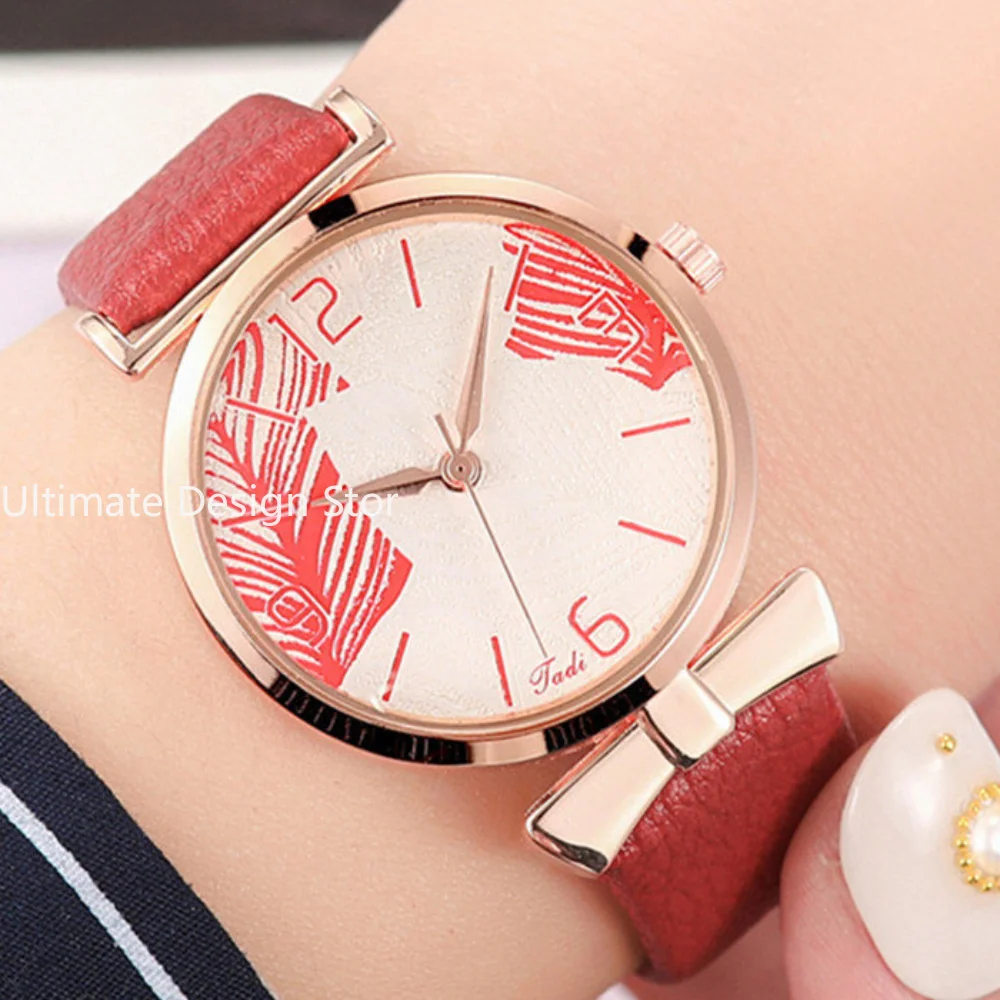 

Bracelet Watch Ladies Belt Quartz Watches Women Digital Leaf Pattern Fashion Ladies Wrist Watch Women Clock Montre Femme