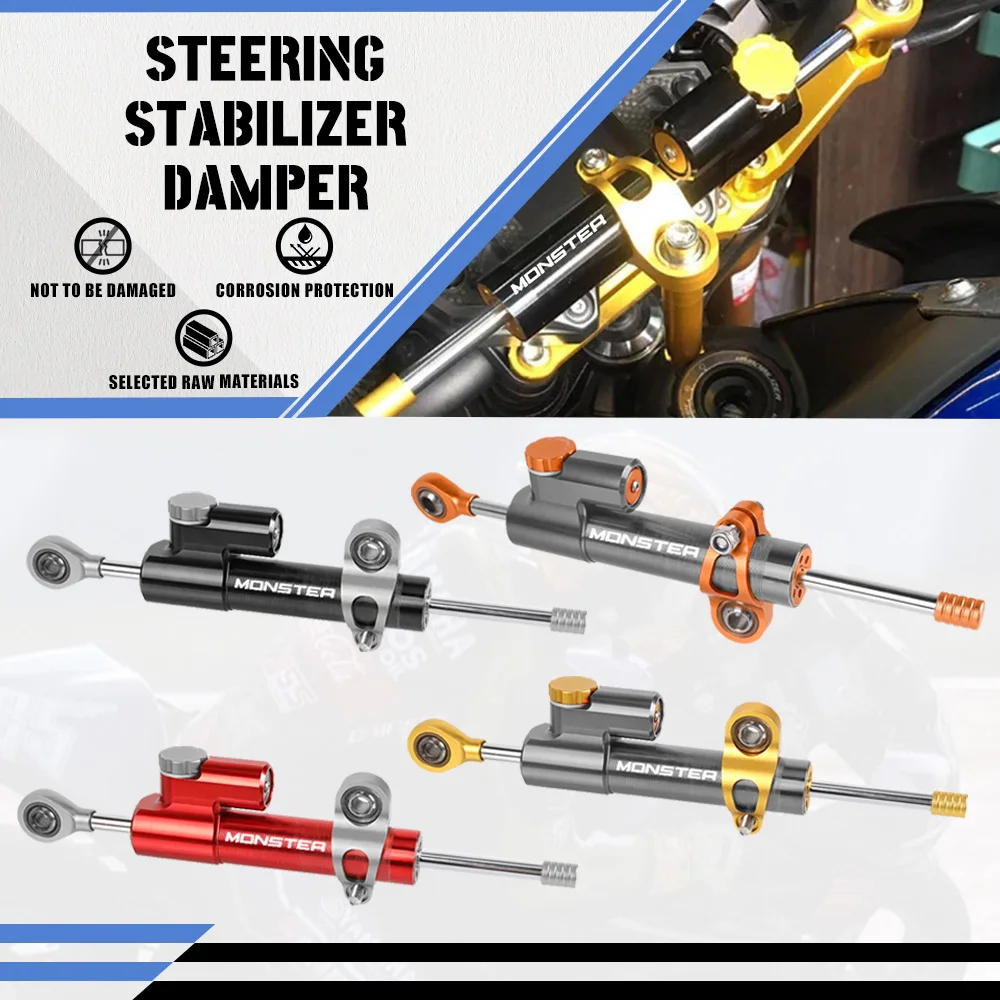 

For Ducati Monster 696 695 796 400 620 M 600 M 900 M 620 Hypermotard Universal Motorcycle Adjustable Steering Damper Stabilizer