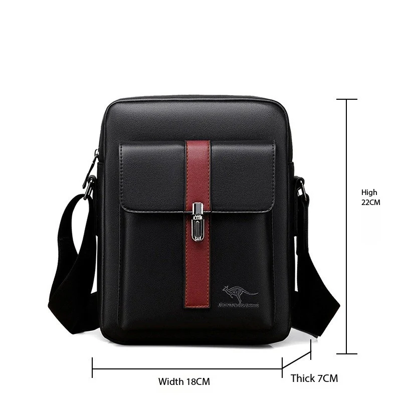 Luxury Brand Men\'s Anti-theft PU Leather Shoulder Bags Business Handbag Waterproof Travel Tote Crossbody Messenger Men Bag Pack