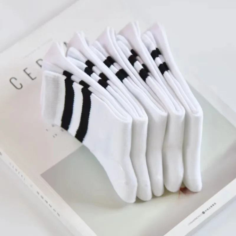 3/6 أزواج النساء الجوارب الرياضية الصلبة لينة مريحة تهوية تنوعا منتصف العجل الجوارب عادية شريط لصق الإناث الشارع الجوارب #6