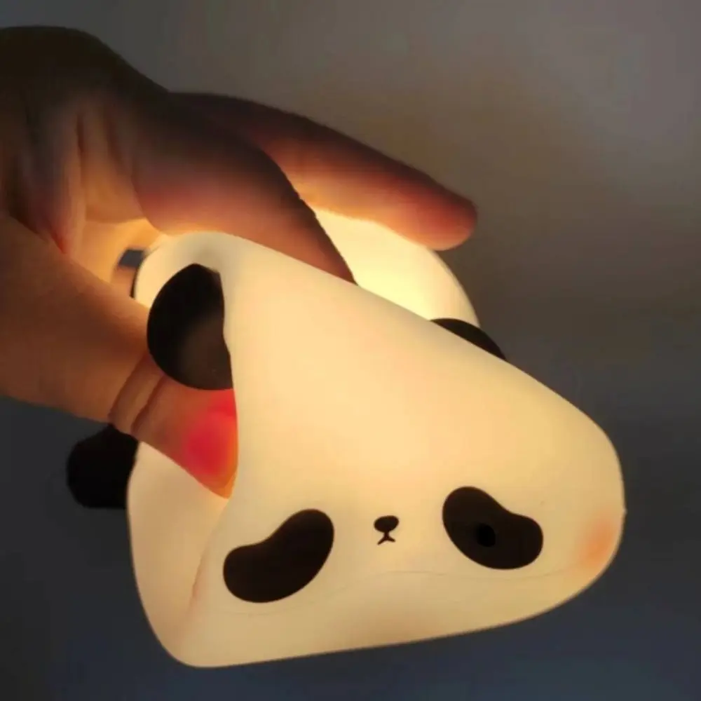 Touch Sensor Panda Pat Night Light Dimmable Ambient Lighting LED Panda Lamp USB Charging Soft Indoor Sensor Lamp