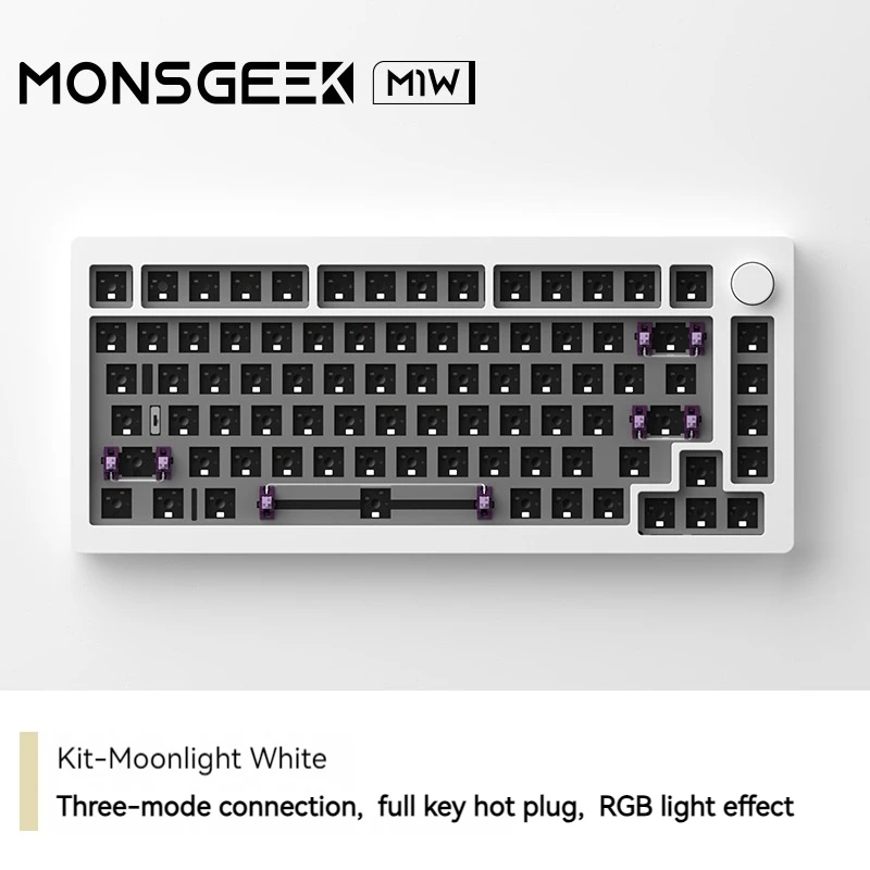 Imagem -03 - Akko-monsgeek M1w Kit Teclado Mecânico Mode 75 82 Chaves Junta de Alumínio Hot-swap Rgb sem Fio Gaming Acessório