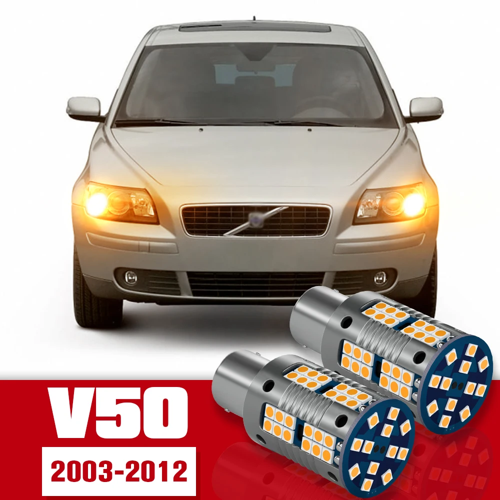 

2pcs LED Accessories Turn Signal Light Bulb Lamp For Volvo V50 2003-2012 2004 2005 2006 2007 2008 2009 2010 2011