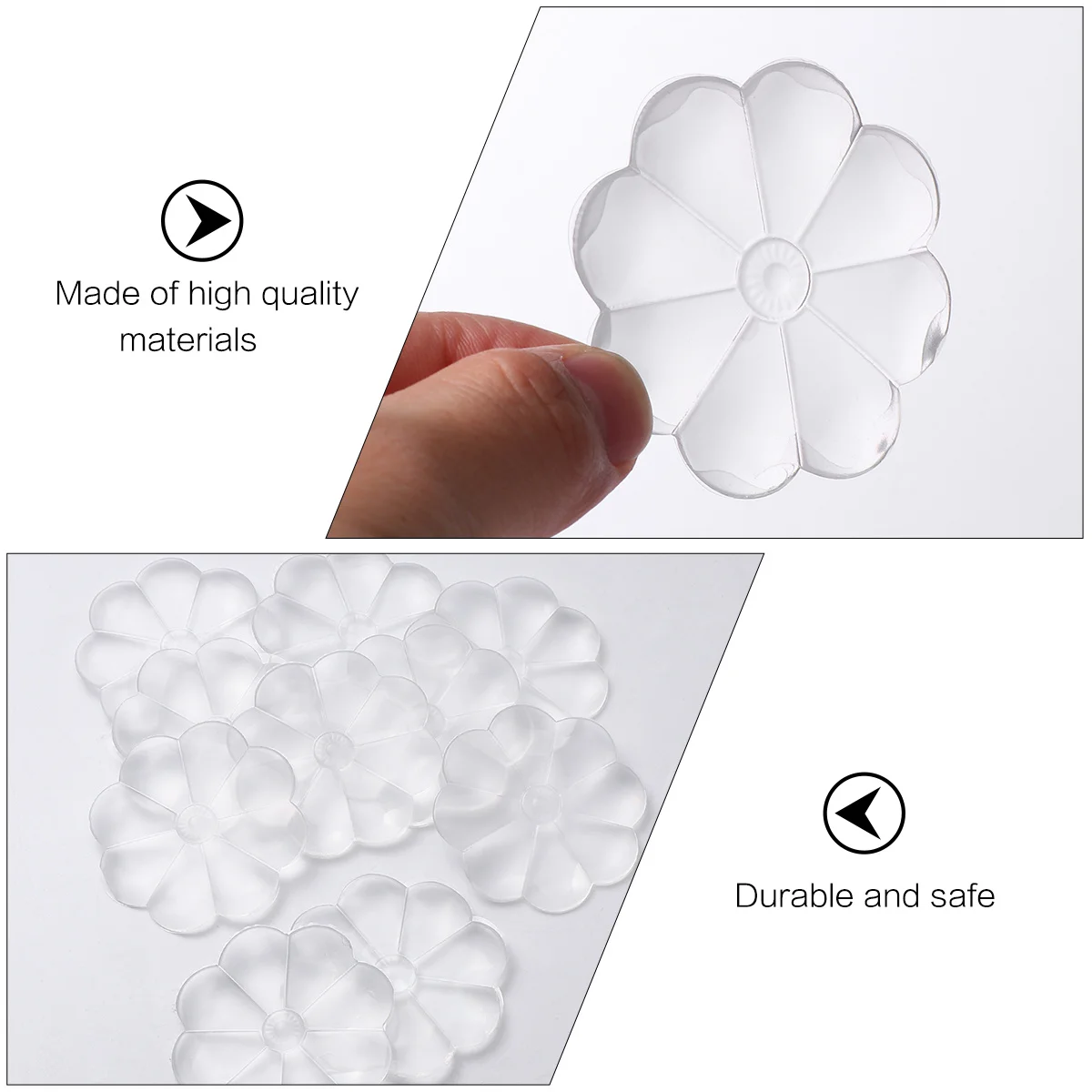 

10 Pcs Crash Pad Corner Protectors Door Wall Guard Handle Bumpers Flower Shaped Self-Adhesive Pu Pads Protective for