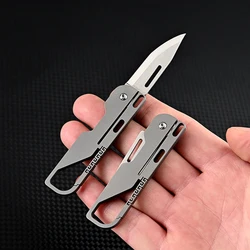 Titanium alloy Folding knife Demolition Express Portable Micro Keychain Pendant High Hardness Folding Portable EDC Knife