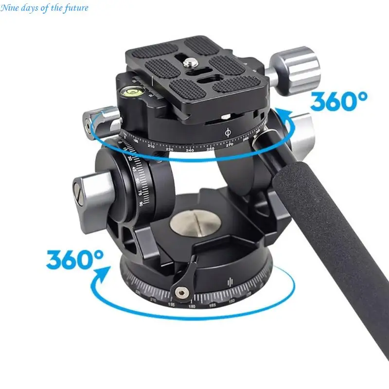Professional Hydrostatic Damping Extent Head with 360 Degree Turn and Smooth Lean Adjustment for Smooth Video Firing E65A