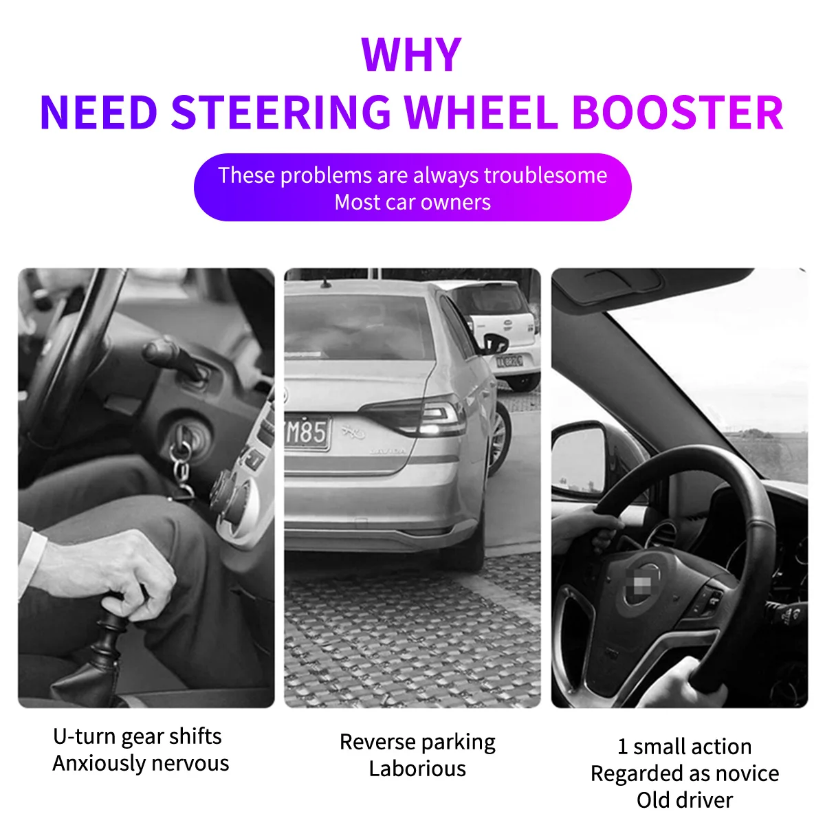 

Steering Wheel Assistive Ball Handle Knob Quick Response Easy Installation Rubber Protected Car Auto Silver Steering Wheel Knob