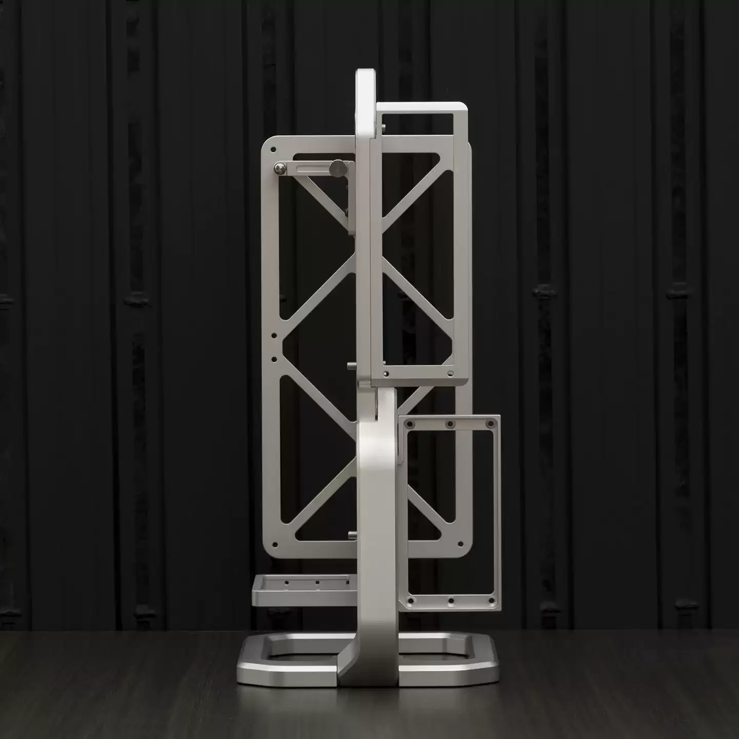 Open Frame Mini ITX PC Case, Portable Vertical Mount Aluminum Chassis for Gaming Desktop Setup