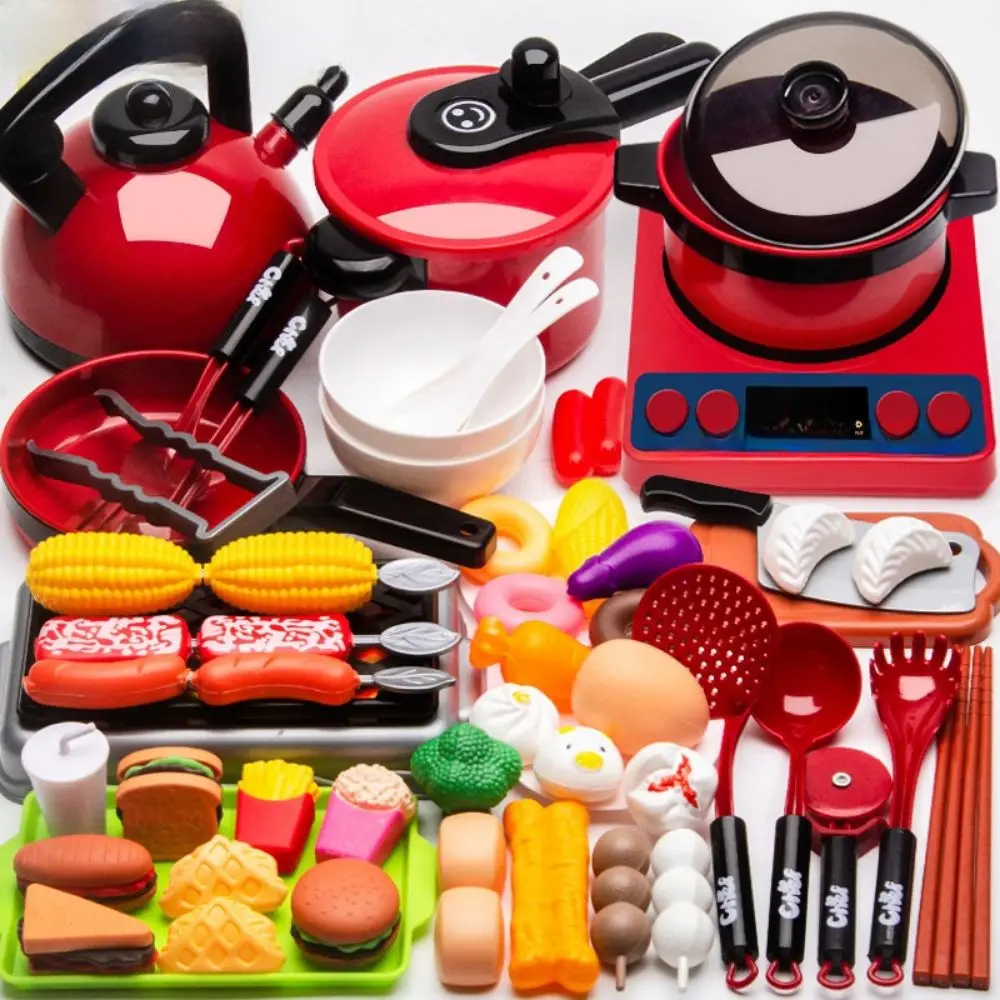 Rode Simulatie Keukengerei Kit Speelhuis Scène Model Keuken Speelgoed Plastic Ouder-kind Spel Gesimuleerd Keukenspeelgoed