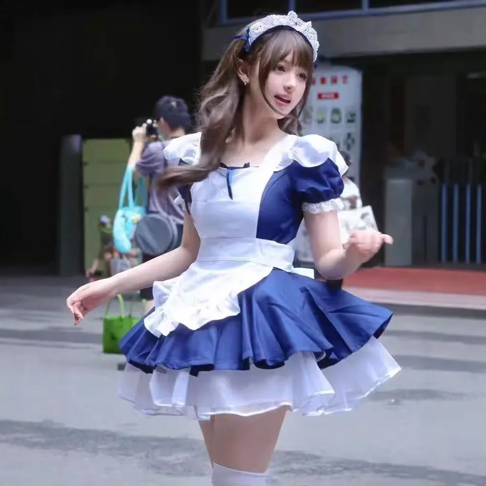 Cute Student Uniform Dress Maidsuit Set Large Size Daily Wear Lovely Lolita Outfit Two-Piece Ensemble Spring Collection