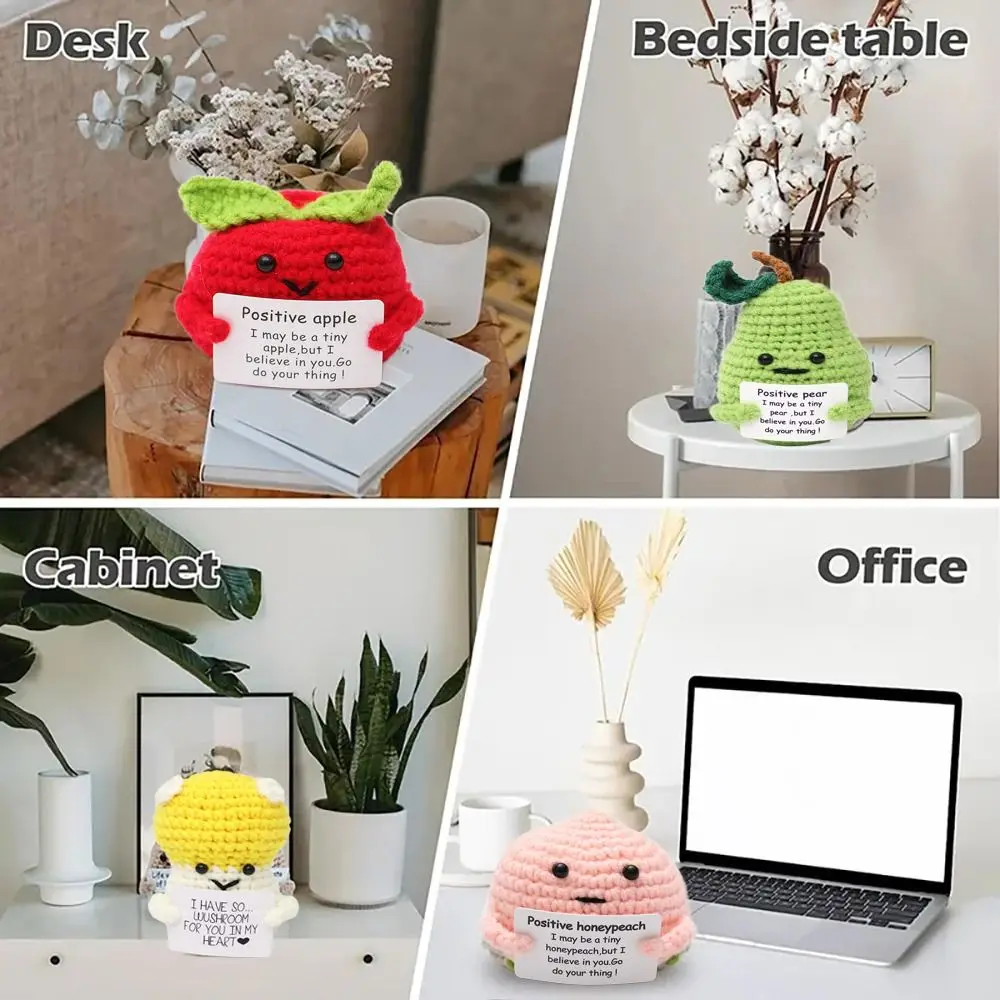 Knitted Positive Energy Potato Vegetable Fruit Mini Knitting Wool Yarn Gift Potato Ornament Birthday Holiday