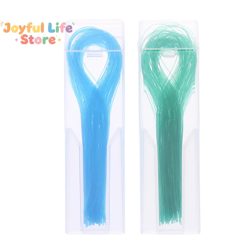 Hot 100Pcs Dental Floss Threader Dental Traction Line Oral For Crown Brace Bridge Implant Hoop Threading Braces Steel Traction