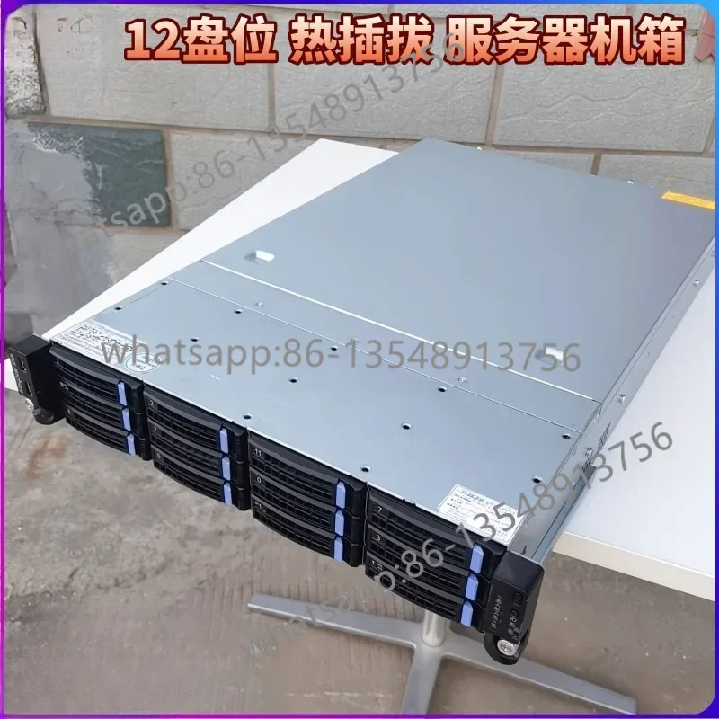 12 drives, server, computer case, hot-swappable NAS storage 2U rack type original