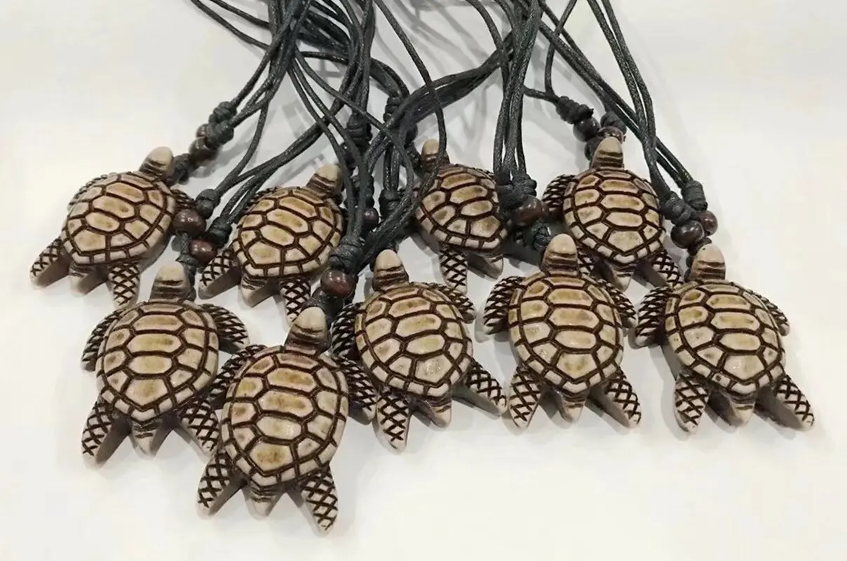 12 pcs Turtles necklace pendant Choker Jewelry Primitive Tribal style Imitation Yak Bone necklace Amulet