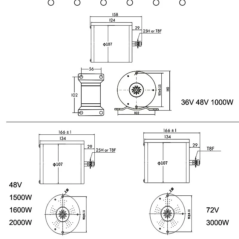 1500W1800W 2000W 3000W brushless motor kart motor electric scooter accessories