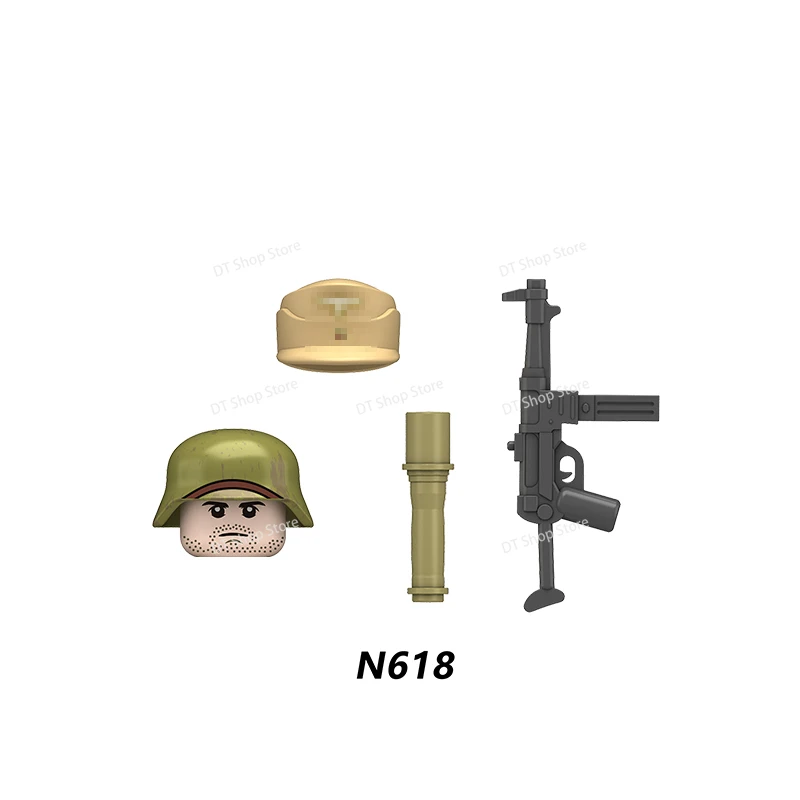 N617-620 Soldier Series Accessories MOC Building Block Mini Figures Mini Characters Educational Boy Toys Christmas Gifts