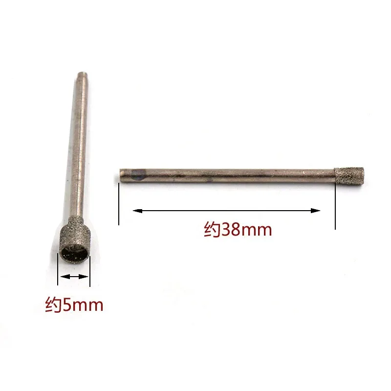 5-10pcs 0.8-5mm Diamond Burr Core Drill Bit Engraving For Glass Tile Grinding Hollow Head 2.35mm Shank Electric Rotary Tool