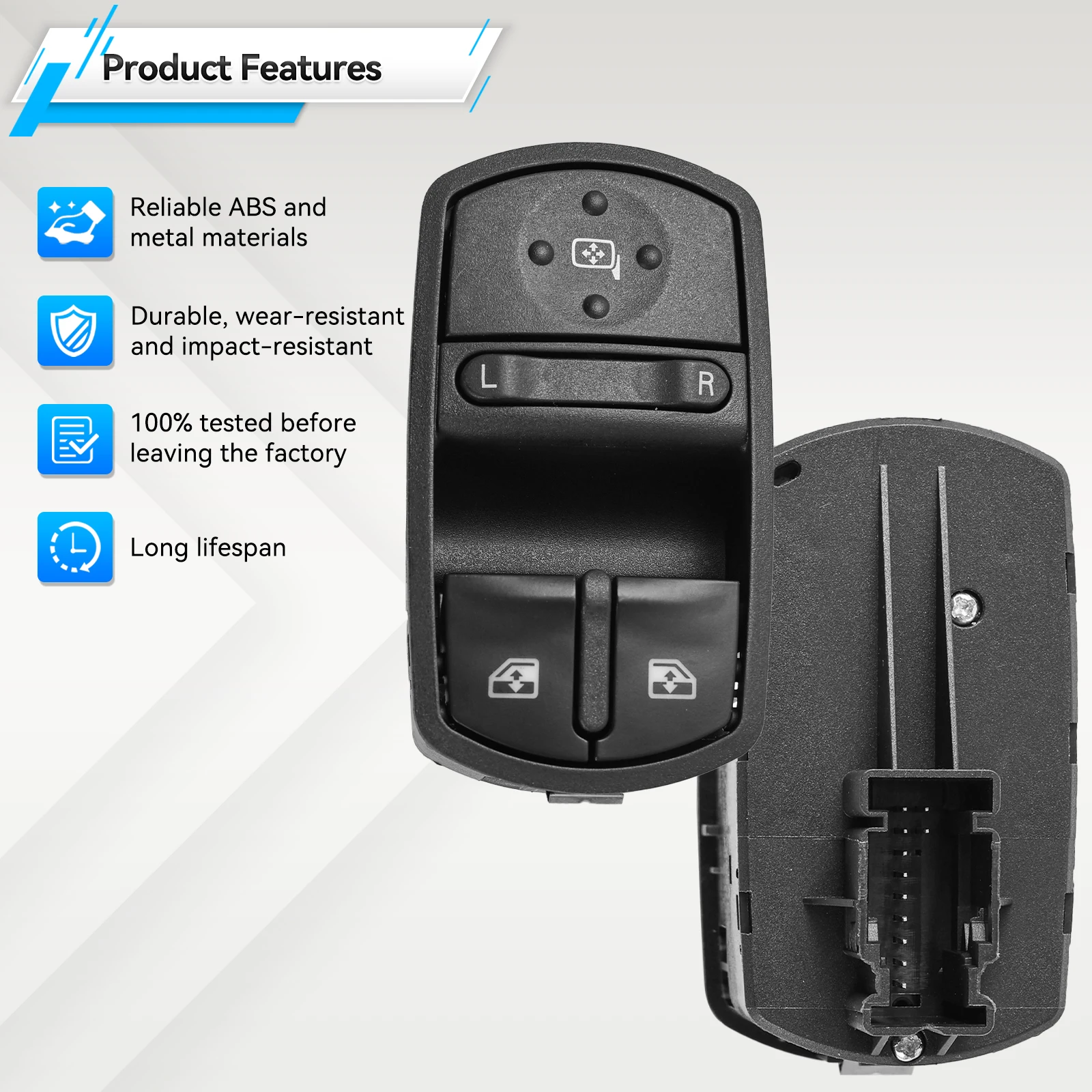 #13258521 13258521AA Driver Side Electric Power Master Window Control Lift Mirror Switch For Opel Vauxhall Corsa D/E 2007-2014