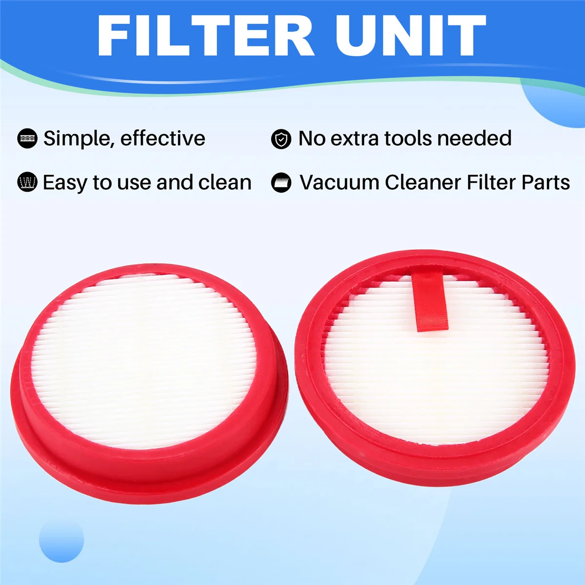 HOT 2Pcs Washable HEPA Filter Cleaning Tool Kit, Suitable for Puppy T10 Puppyoo T10 Pro Wireless Vacuum Cleaner