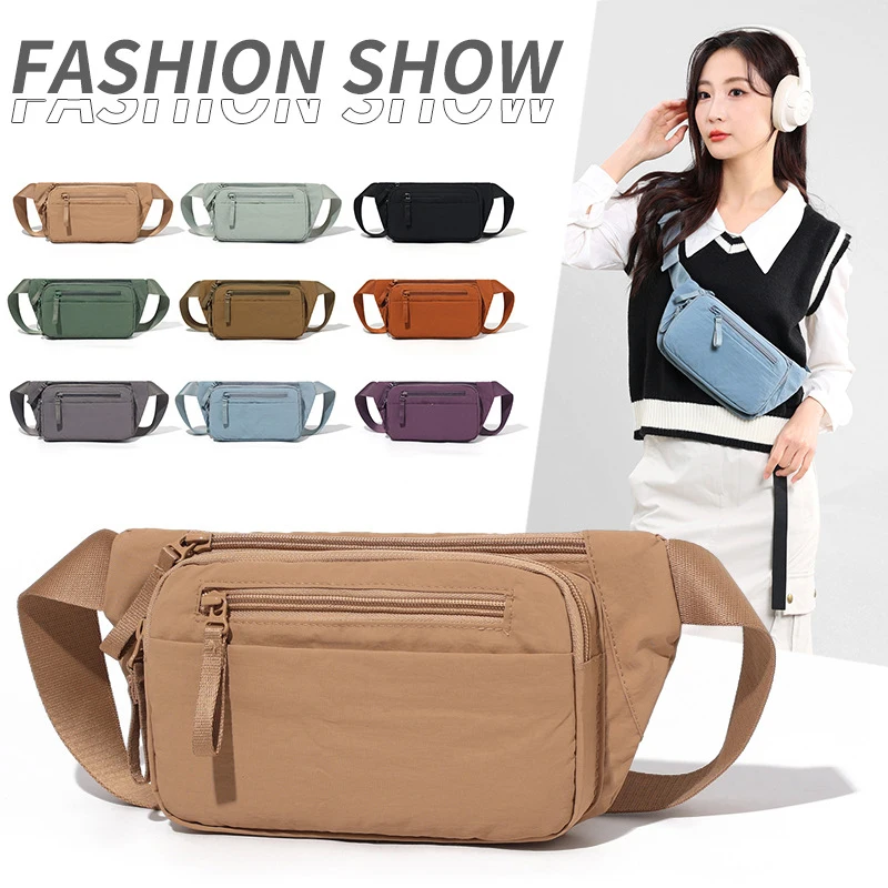 

Casual Fanny Pack Waterproof Crossbody Bag Mini Lightweight Waist Bags Mobile Phone Purse Outdoor Sports Fitness Chest Packs