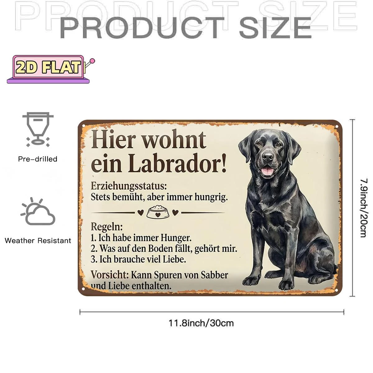 2D Flat, 2D Flat 1pc,This Is Where a Labrador Lives!,metal Lron Sign,size(8