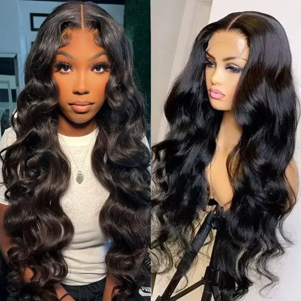 Body Wave 360 Full Lace Wig Indian Curly Human Hair 13x4 13x6 Transparent Lace Front Wigs 30 32Inch 180% 4x4 Lace Closure Wig