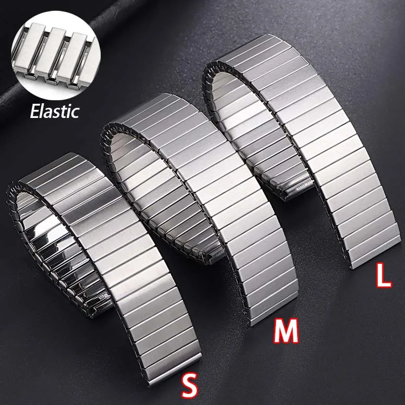 弾性ステンレス鋼ストラップ 16 ミリメートル 18 ミリメートル拡張ストレッチ金属時計バンド Huawei 社腕時計 GT3 GT2 46 ミリメートルユニバーサルブレスレット