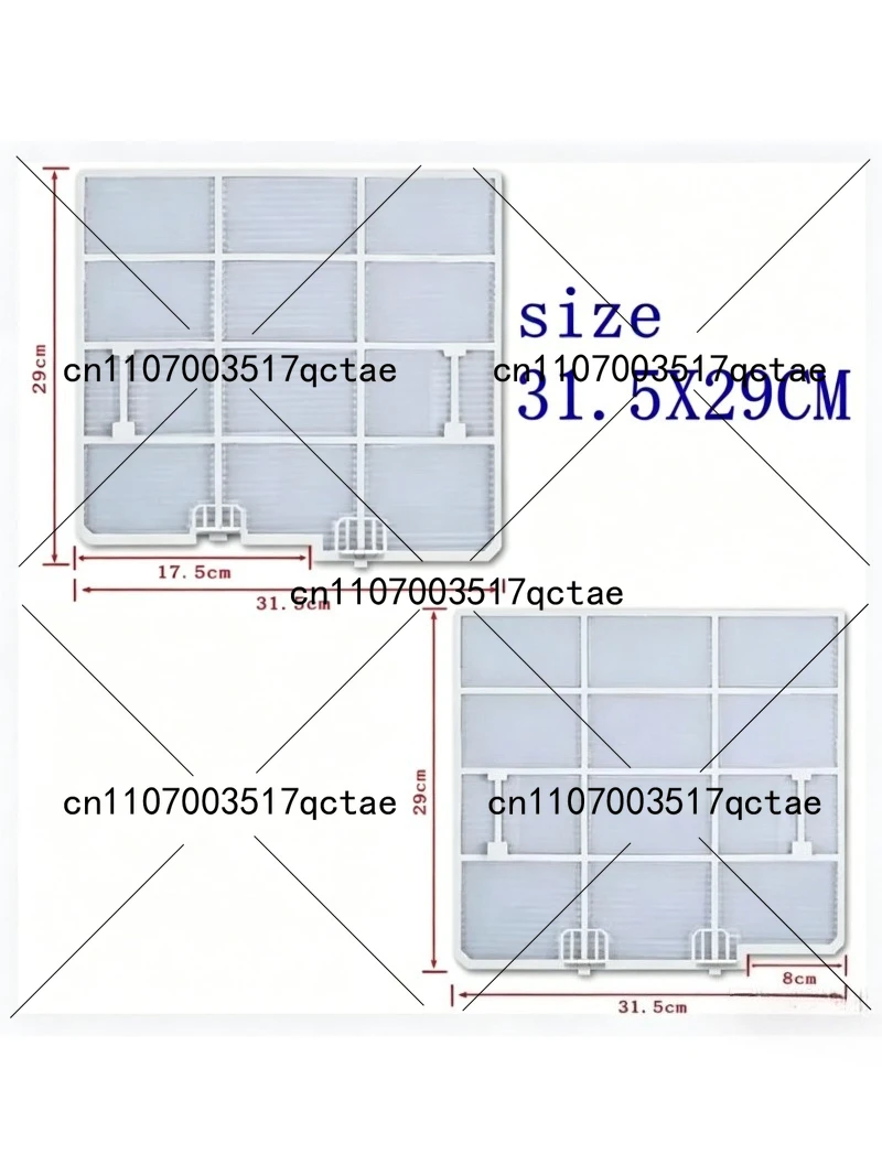 Air Conditioner Filter Set Left Right 31.5x29cm Replacement for 1-1.5HP AC Units, Home Appliance Parts