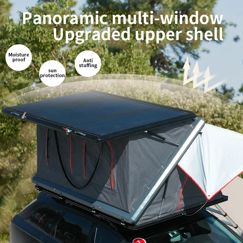 Aluminium custom triangle Shell Camping SUV Car RoofTop Tent hard shell Cover car Roof top  for sale