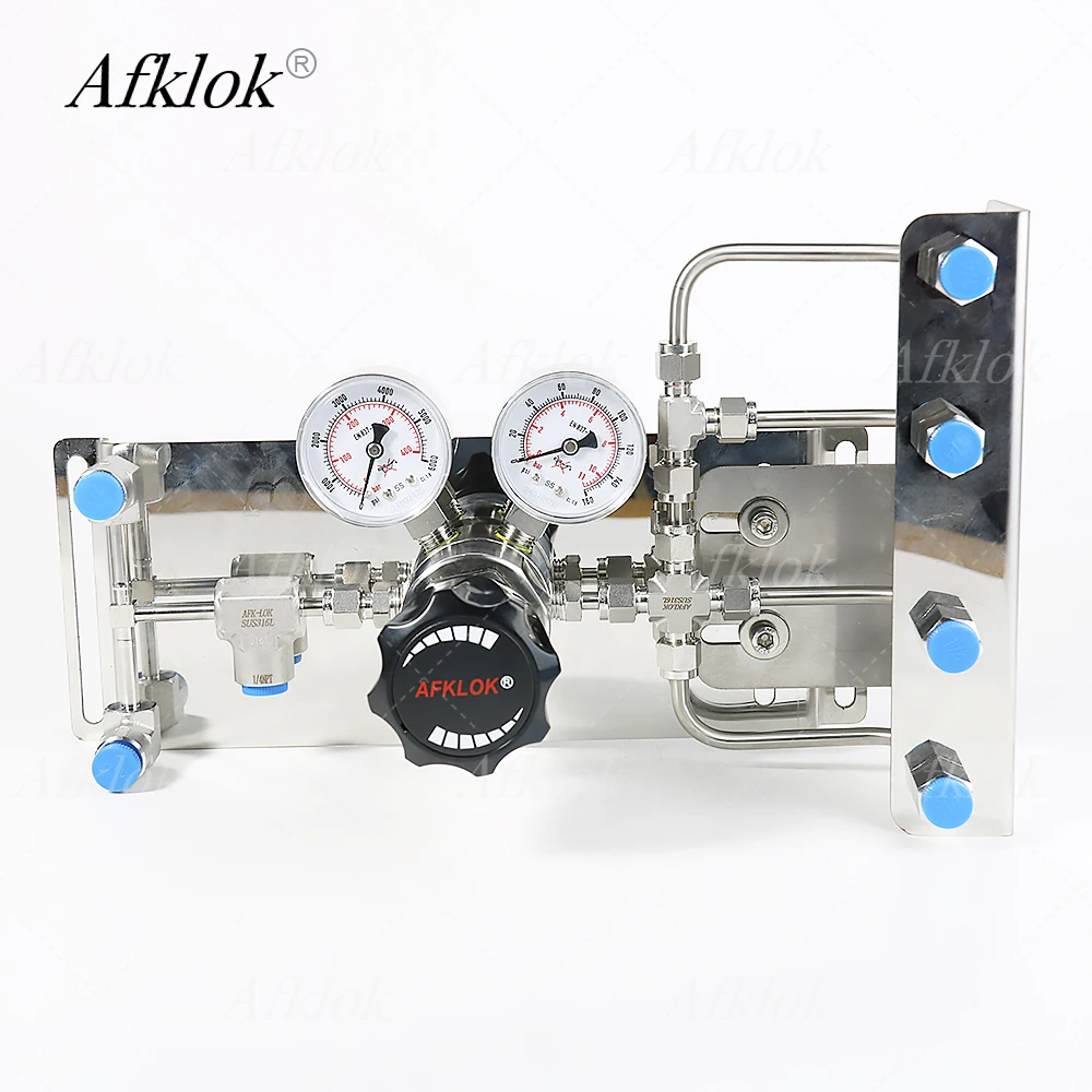 

Inlet 6000psi Outlet 160psi SS316 Custom Panel Manifold Pressure Regulator for Nitrogen Argon Air O2 Helium CO2