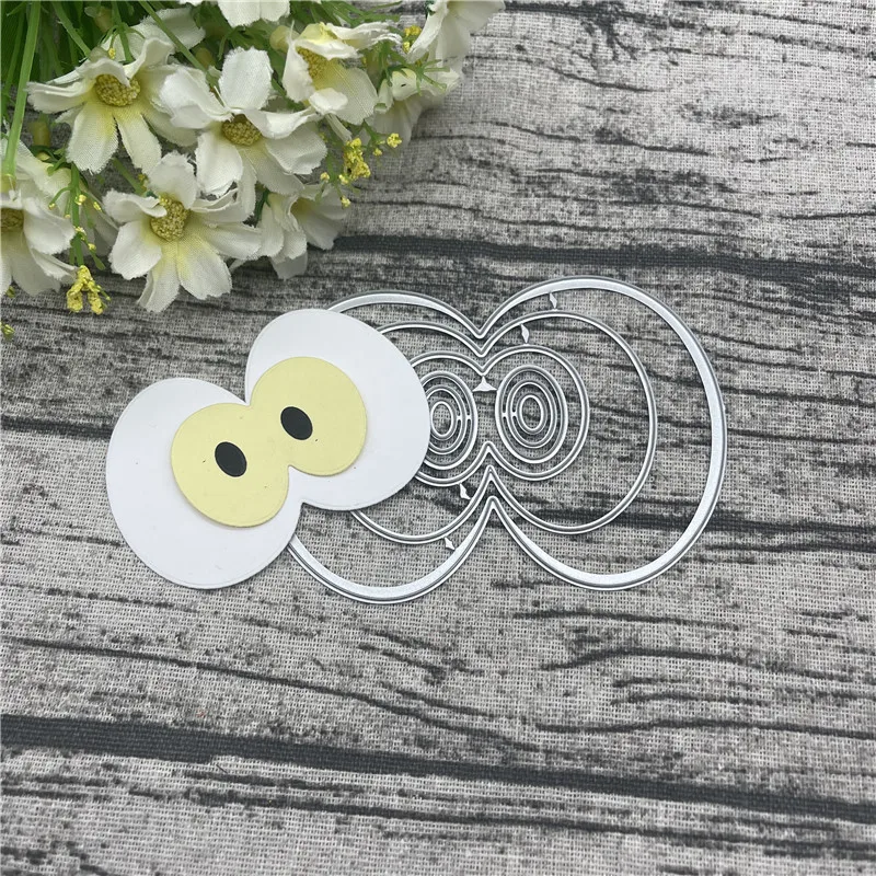 3-layer animal eyes frame lace Metal Cutting Dies Stencils for DIY Scrapbooking/photo album Decorative Embossing DIY Paper Cards