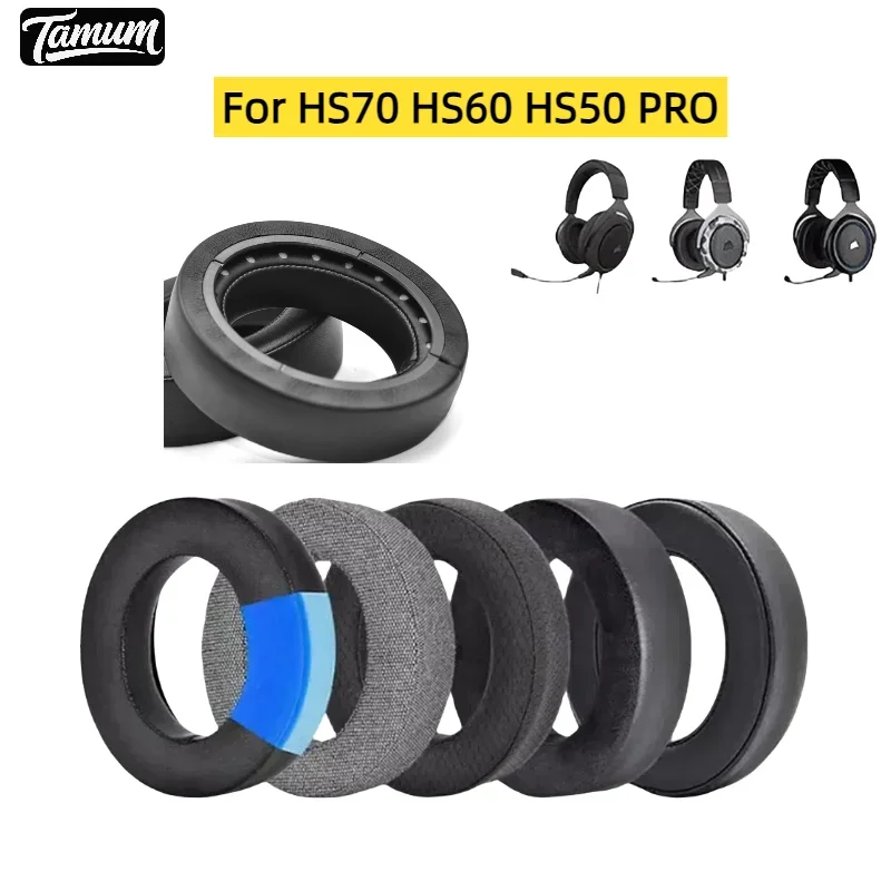 

Replacement Ear Pads For Corsair HS60 Pro HS70 Pro Gaming Headset Softer Protein Leather Cooling Gel Earpads Tamum