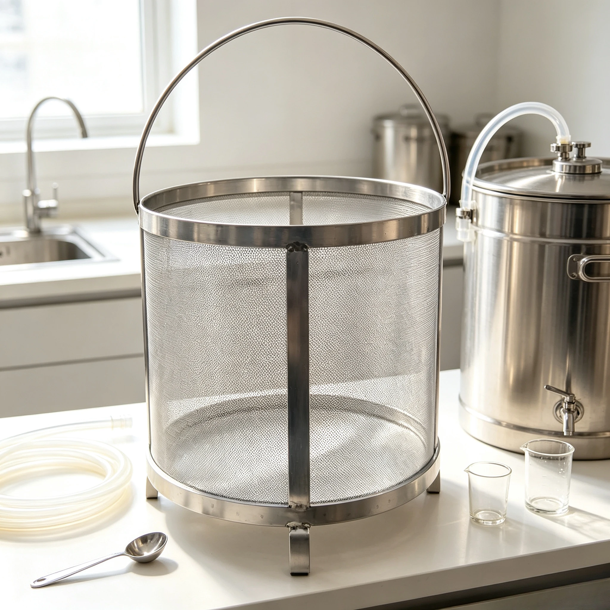 For 304 Stainless Steel Beer Sediment Filter Barrel Home Brewing Accessory Wine & Beverage Impurity Filtration Container
