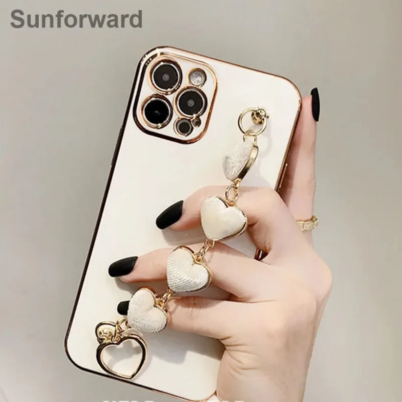 Funda para Oppo Realme C11 C 11 11C Camelia pulsera cadena chapada teléfono suave funda suave de lujo TPU Coque