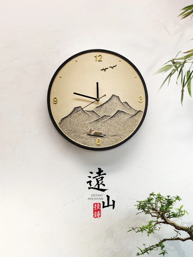 

Wall clock living room creative personality home wall decorative art simple silent clock Chinese style wall clock