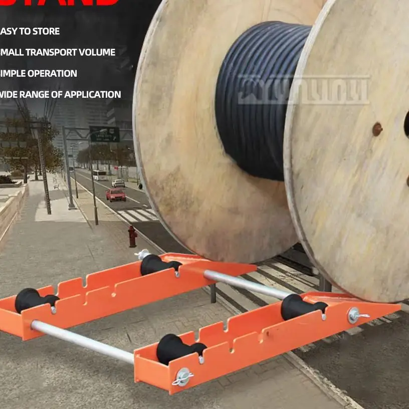 Universal Cable Wire Pay-off Stand 300-1000mm Orbital Cable Payout Base Tool Foldable Fiber Optic Cable Rolling Trough Base