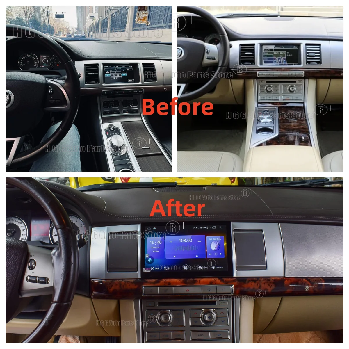 Pantalla QLED Android 13 para Jaguar XF 2008-2015 X250, GPS para Auto, Navegación, Estéreo, Radio, Reproductor Multimedia, Unidad Principal, DSP, CarPlay