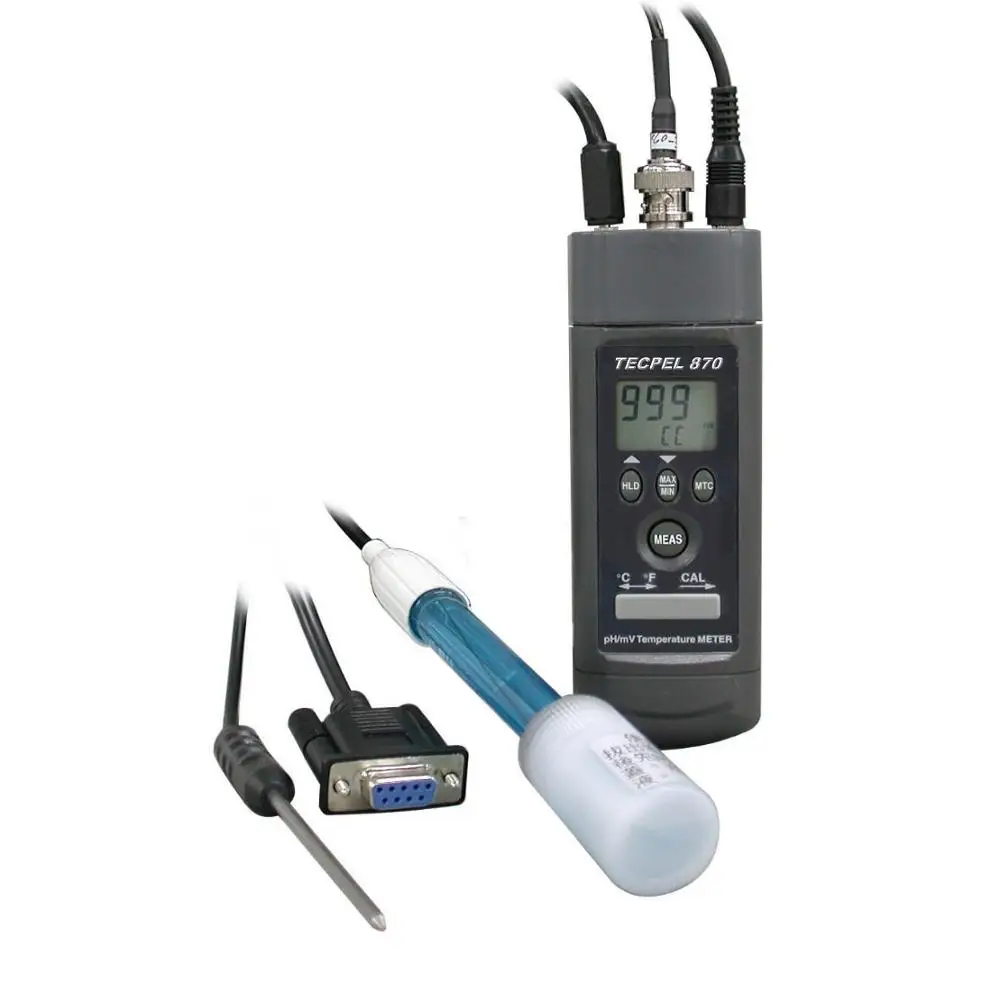 PH-870 TECPEL Digital PH/mV/Temperature Meter RS-232 Interface OEM/ODM Customization High Accuracy 0.01pH for Drinking Water