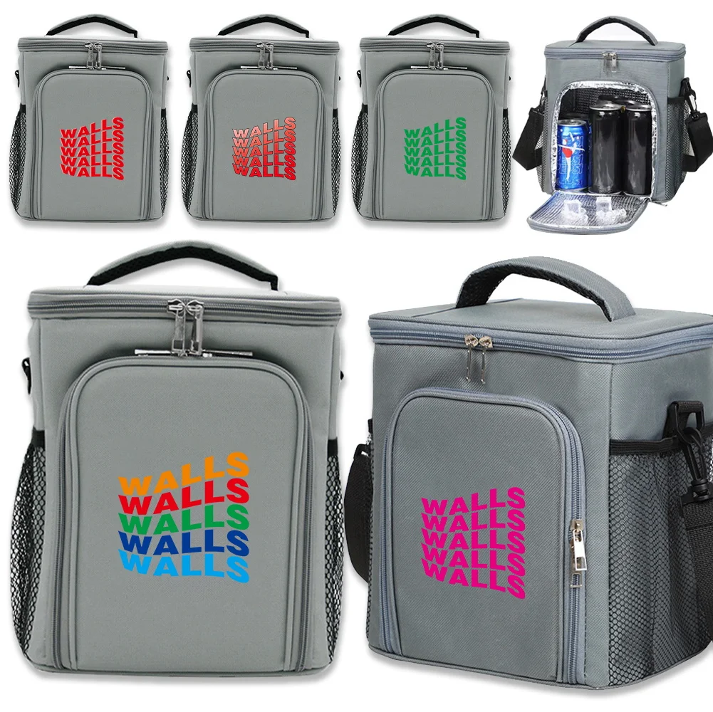 Ice Pack Cooler Insulated Case Thermal Bags Mushroom Printing Series Box Cooling Bag for Camping BBQ Front Opening Double-layer