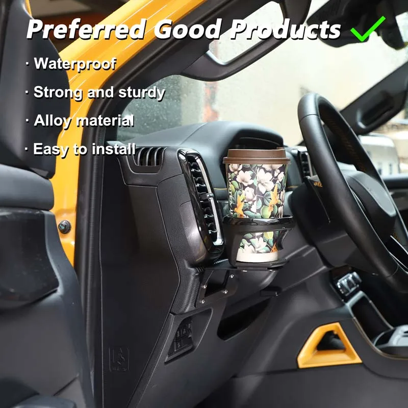 

For Ford Ranger Ranger 2023 2024 Water cup holder below the left air outlet Main driver's side water cup holder Carbon steel1pcs