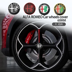 60MM Car Wheel Center Hub Caps Tire Rim Covers Auto Accessories For Alfa Romeo Giulietta Mito Giulia Stelvio Brera 147 156 159