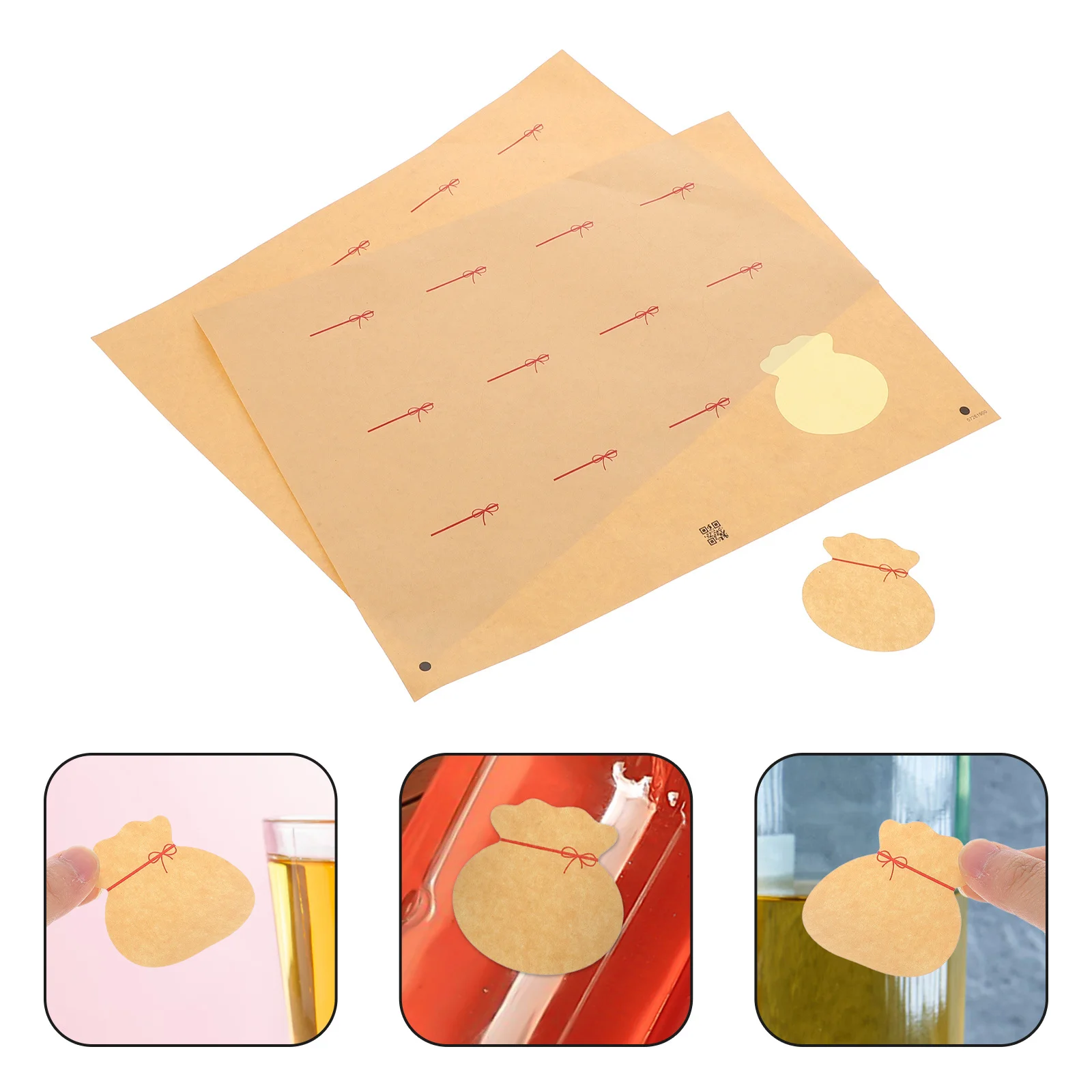 

Kraft Wine Bottle Labels Blank Adhesive Paper Stickers for DIY Wedding Party Fruit Wine Label Sheets Kraft Label Sheets