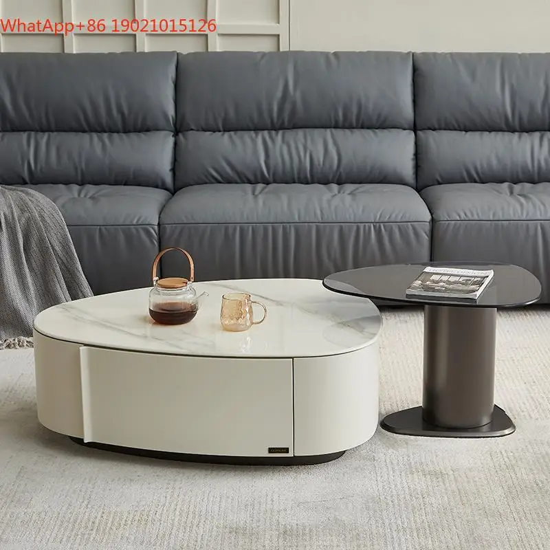 Cream wind 809297 tempered glass special-shaped combination coffee table